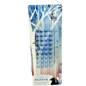 Disney Frozen II 9-Piece Reusable Straws Queen of Snow and Ice Cleaning Brush